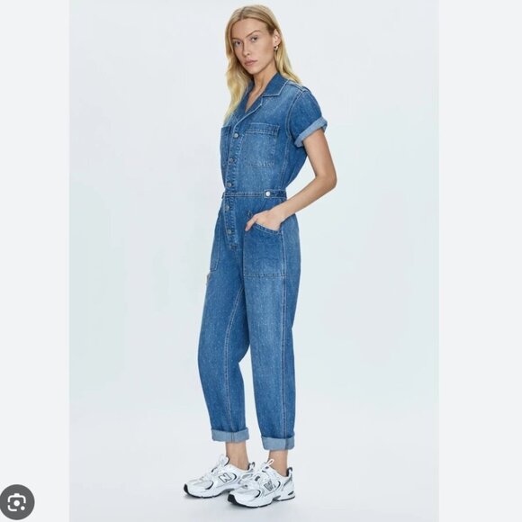 Pistola Grover Denim Jumpsuit NWT Utopia Dot Size Medium - Picture 1 of 8